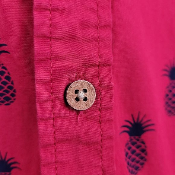 Iron Co Short Sleeve Red Pineapple Hawaiian Button Up Shirt Size S Mens & Unisex - Picture 6 of 9